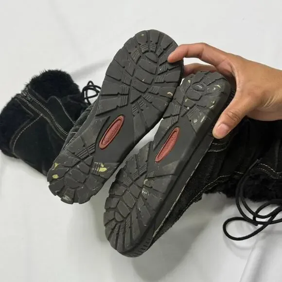 Bare Traps Dory Winter Boots Y2K Vintage size 7/12 Fur Lining Lace Uo Boots - Picture 7 of 8